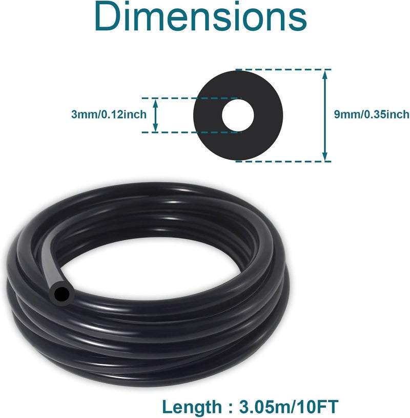 Gephynm Vacuum Hose Automotive, 10 FT 1/8 Inch ID Vacuum Line, 130PSI Max Pressure Vacuum Lines Automotive, Silicone Hose - Image 2